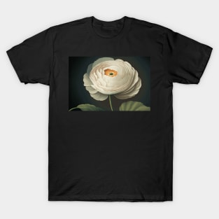 Floral Garden Botanical Print with Ranunculus T-Shirt